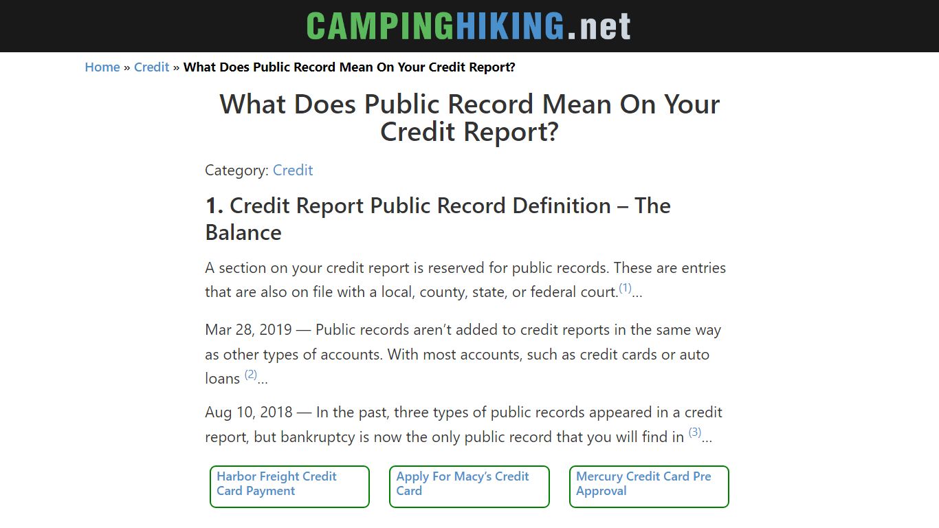 What Does Public Record Mean On Your Credit Report?